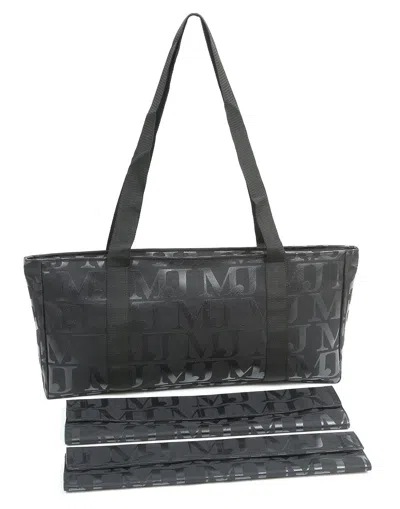 Mah Jongg Direct Mah Jongg Full Set Black With Black Mj Designer Logo Soft Case With 166 White Tiles And Four Color P In Black