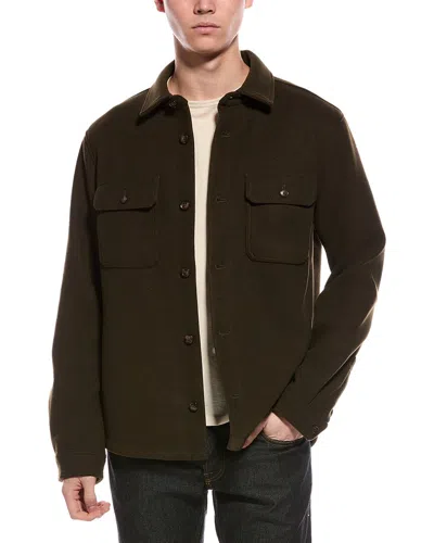 Slate & Stone Brushed Shirt Jacket In Green