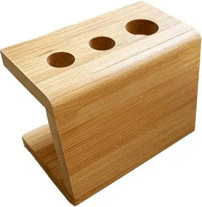Proxxi Toothbrush Head Holder, Freestanding Bamboo Storage Holder, Durable Bamboo Toothbrush Holders - 3 Sl In Brown