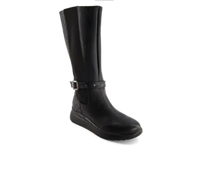 Andrea Women's Leather Tall Riding Boots 63319 In Black
