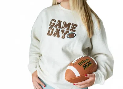 Sweet Wink Game Day Patch Sweatshirt In White In Animal Print