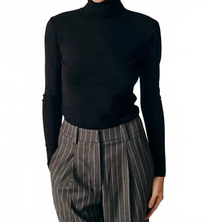 Deluc Silene Turtleneck Sweater In Black In Black