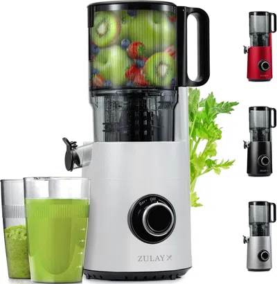 Zulay Kitchen Cold Press Electric Masticating Juicer In White
