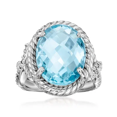 Ross-simons Sky Blue Topaz Ring With . White Topaz In Sterling Silver In Metallic