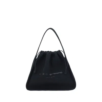 Alexander Wang Black Polyester Handbag In Black