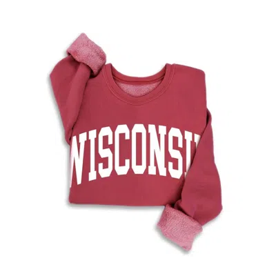 Hrt & Luv Women's Wisconsin Mineral Sweatshirts In Mineral Scarlette Red In Pink