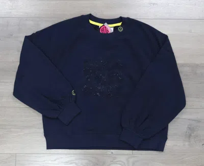 Just Madison Women's Good Vibes Only Sweatshirt In Navy In Multi