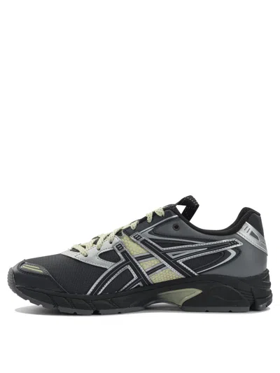 Asics Rounded Toe Sneakers With Grooved Sole And Sleek Finish In Black
