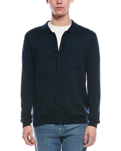 Paisley & Gray Wool-blend Button Polo Sweater In Blue