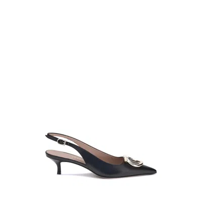 Ferragamo Black Calf Leather Bos Taurus High Heel Pumps In Black