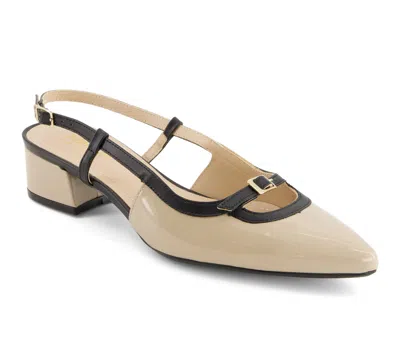 Andrea Women's Slingback Pointed Toe Low Heel Pumps 64601 In Animal Print
