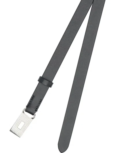 Auralee Adjustable Belts Featuring Rectangular Buckle In Black