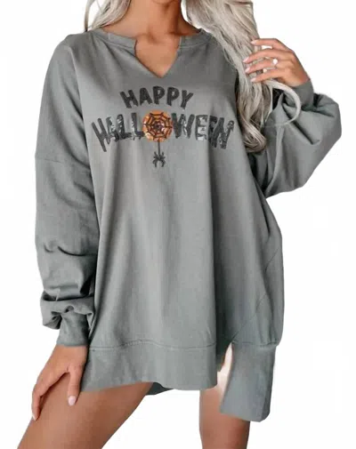 Dear Lover Happy Halloween Sweatshirt In Gray In Gray