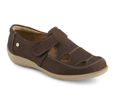 Andrea Women's Comfort Leather Slip On Shoes 37514 In Brown
