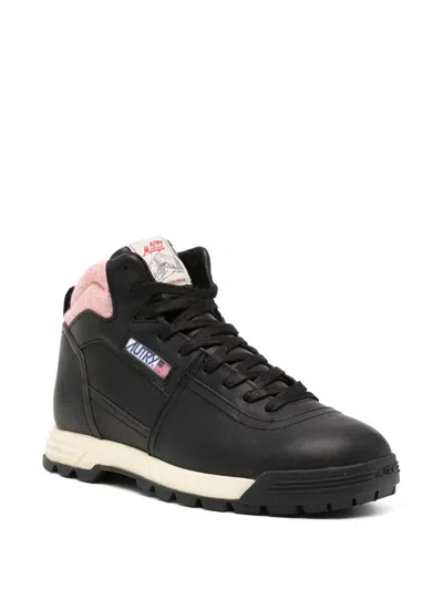 Autry High-top Sneakers Contrast Sole In Black