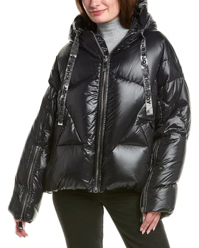 Khrisjoy Khris Iconic Shiny Puffer Jacket In Black