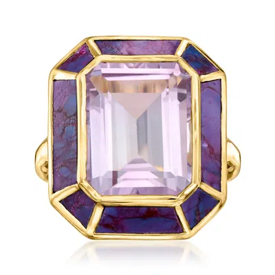 Ross-simons Amethyst Ring With Purple Turquoise In 18kt Gold Over Sterling In Purple