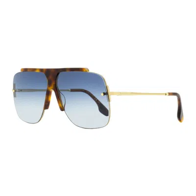 Victoria Beckham Sunglasses Aviator Semi Rim, Havana/gold Frame And Blue Gradient Lens In Gold
