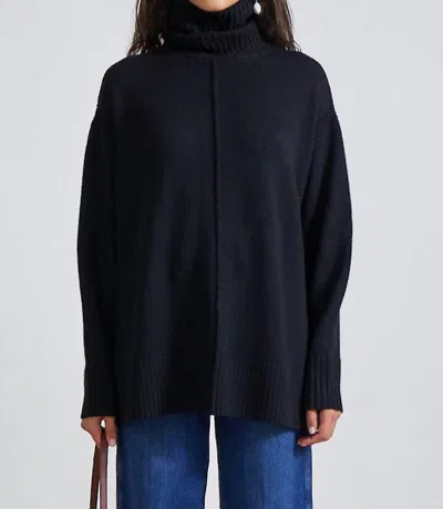 Apiece Apart Forte Turtleneck Sweater In Black In Black