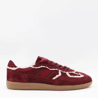 Alohas Tb.490 Crochet Leather Sneakers In Burgundy