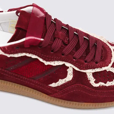 Alohas Tb.490 Crochet Leather Sneakers In Burgundy