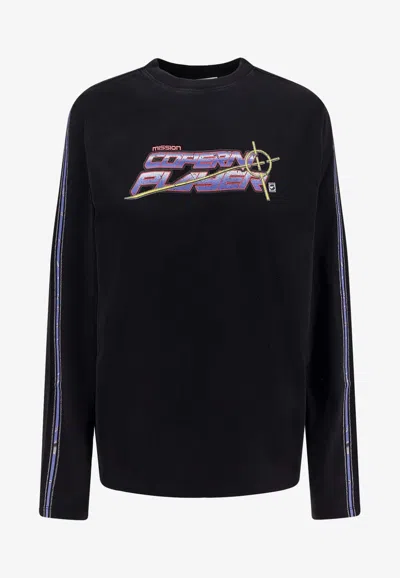 Coperni Graphic Print T-shirt In Black