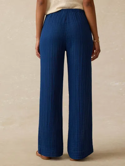Faherty Dune Gauze Drawstring Pants In Blue