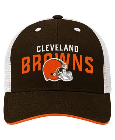 Outerstuff Preschool Brown Cleveland Browns Core Lockup Trucker Adjustable Hat In Multi