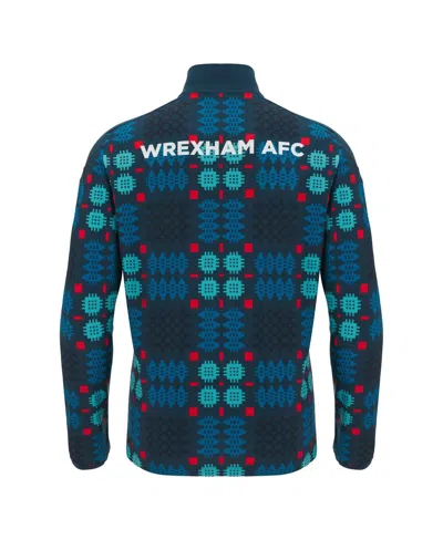 Macron Blue Wrexham Warm-up Quarter-zip Pullover In Multi