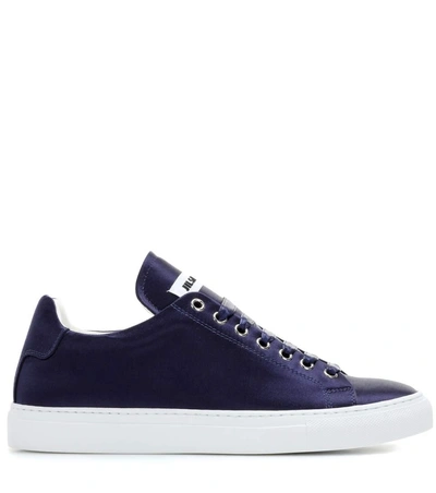 Shop Jil Sander Satin Sneakers In Blue