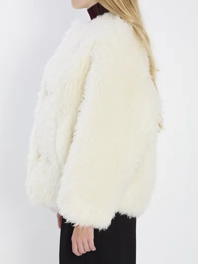 Celine Craie White Wool Coat In Black