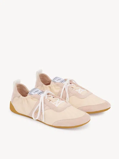 Chloé Chloe Kick Panelled Nylon Sneakers In Brown