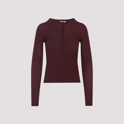 Chloé Burgundy Wool And Silk Pullover In Black