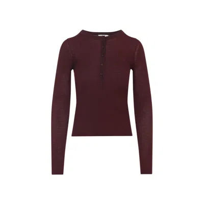 Chloé Burgundy Wool And Silk Pullover In Black