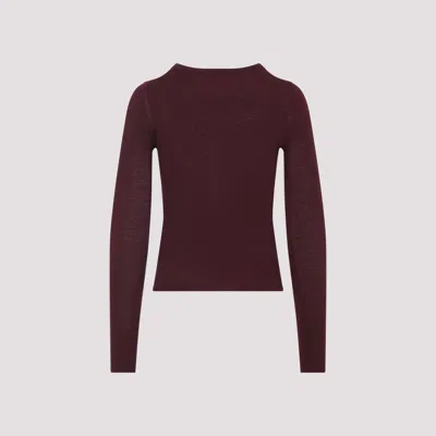 Chloé Burgundy Wool And Silk Pullover In Black