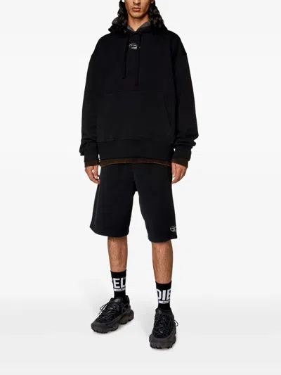 Diesel Sweatshirt With Logo And Hood In Black