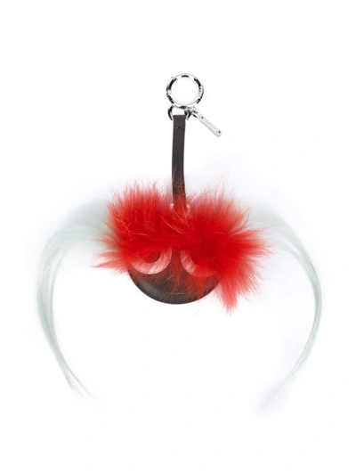 Fendi Bag Bugs Fox-fur And Leather Bag Charm In Red