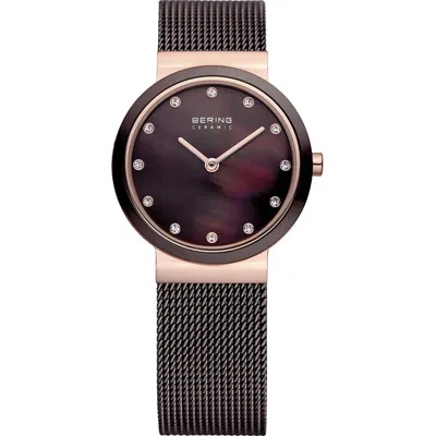 Bering Brown Stainless Steel Dress Women's Watch In Brown