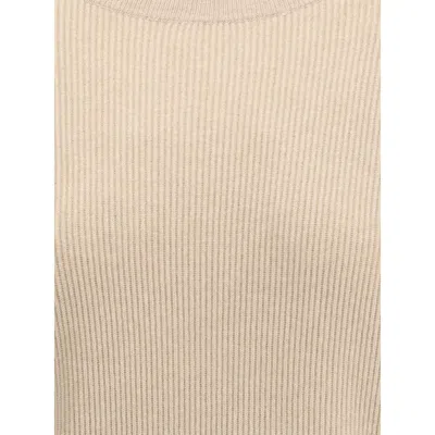 Brunello Cucinelli Beige Cashmere Cashmere Women's Sweater In Neutral