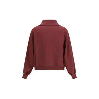 Brunello Cucinelli Shiny Flap Detail Sweatshirt Bordeaux In Burgundy