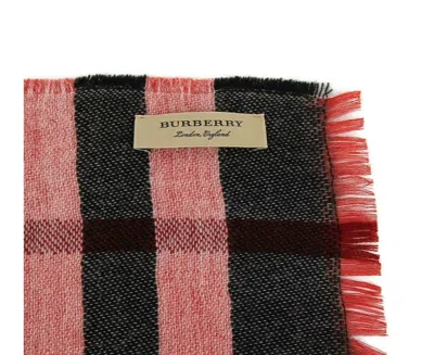Burberry Women's Military Red Reversible Color Check Wool Scarf In Multi