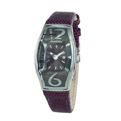 Chronotech Purple Leather Watch In Purple