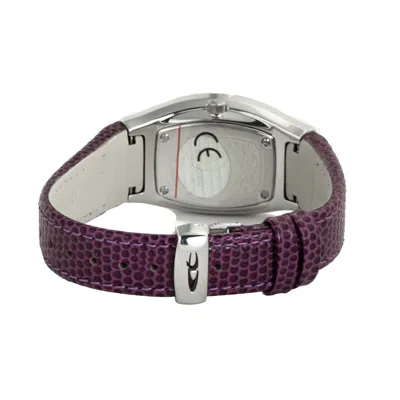 Chronotech Purple Leather Watch In Purple