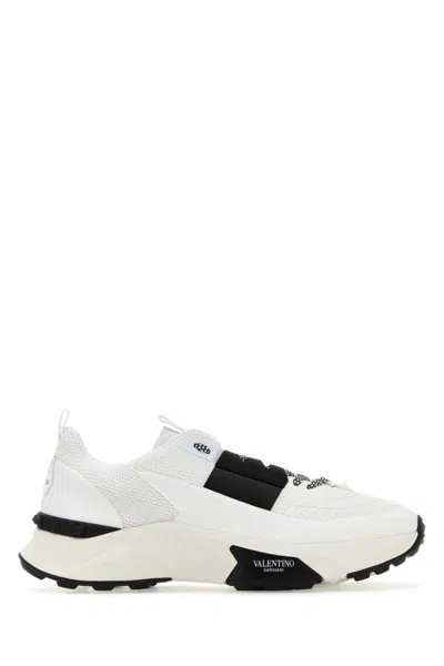 Valentino Garavani Two-tone Fabric And Mesh True Act Sneakers In White