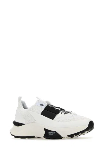 Valentino Garavani Two-tone Fabric And Mesh True Act Sneakers In White