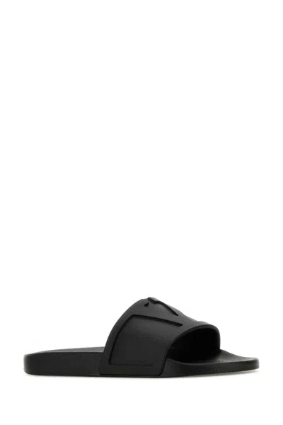 Valentino Garavani Viva Superstar Rubber Slippers Flat Sole In Black