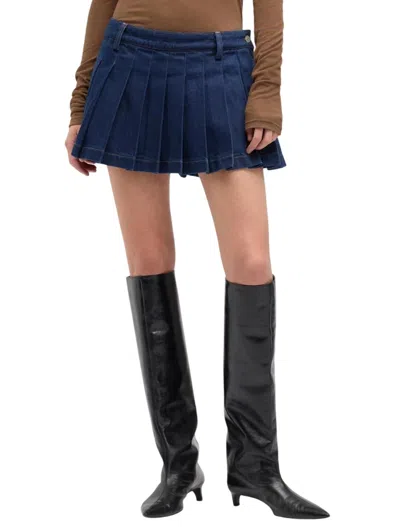 7 For All Mankind Mini Skirt With Pleated Design And Belt Loops In Multi