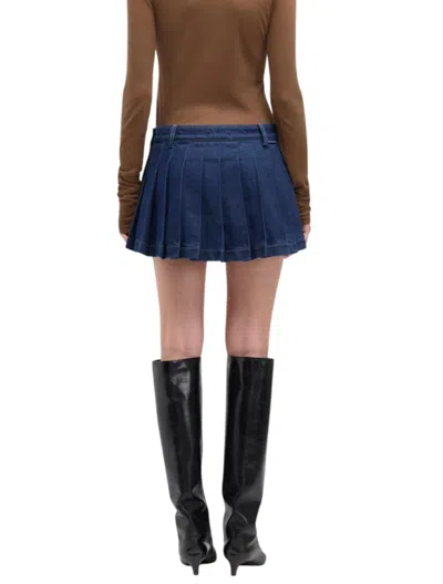 7 For All Mankind Mini Skirt With Pleated Design And Belt Loops In Multi