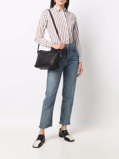 Apc Black Crossbody Bag With Logo Lettering On The Front And Drawstring Closure In Ecoleather Woman In Black