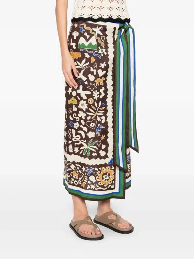 Alemais Maroc Graphic Midi Skirt In Multi